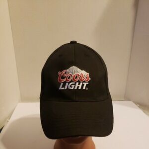 Coors Light Hat Cap Black Strapback Embroidered fitted Small One SIze Breweriana